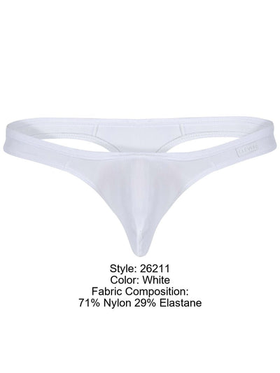 Clever 26211 Men's Underwear Murillo Thongs Sleek Minimalist Fit Color White