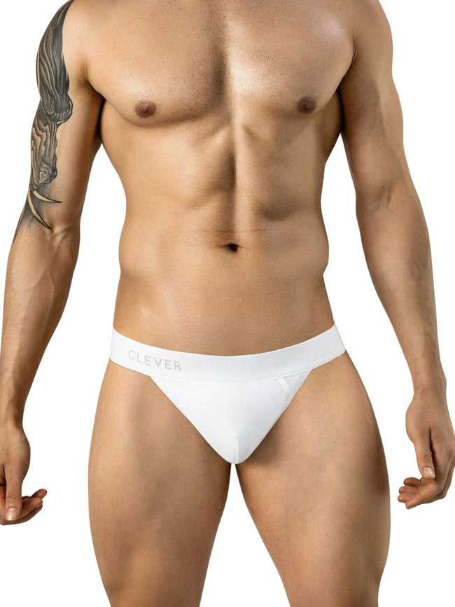 Clever 26219 Men's Underwear Marsella Thongs for Sleek Minimalist Comfort Color White