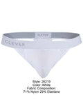 Clever 26219 Men's Underwear Marsella Thongs for Sleek Minimalist Comfort Color White