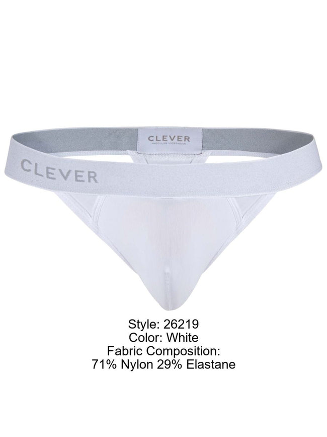 Clever 26219 Men's Underwear Marsella Thongs for Sleek Minimalist Comfort Color White