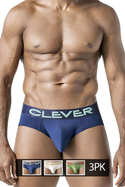 Clever 519968 3PK Australian Latin Briefs Color Beige-Blue-Green