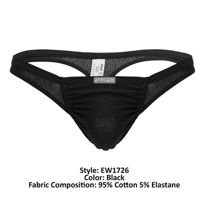 ErgoWear EW1726 FEEL GR8 Cotton Thongs Color Black