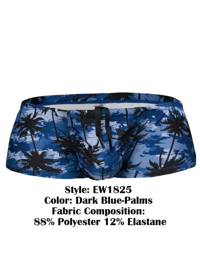 ErgoWear EW1825 FEEL SW Swim Trunks Color Dark Blue-Palms