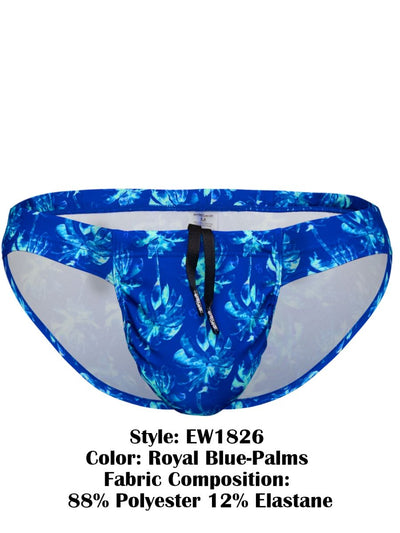 ErgoWear EW1826 FEEL SW Swim Bikini Color Royal Blue-Palms