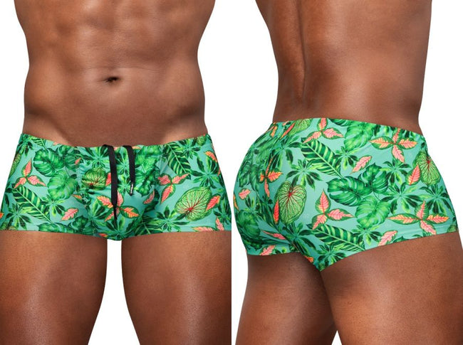 ErgoWear EW1829 FEEL SW Swim Trunks Color Aqua-Leaves