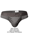 ErgoWear EW1841 Men's Underwear FEEL SE Sleek Ergonomic Thong Color Dark Gray