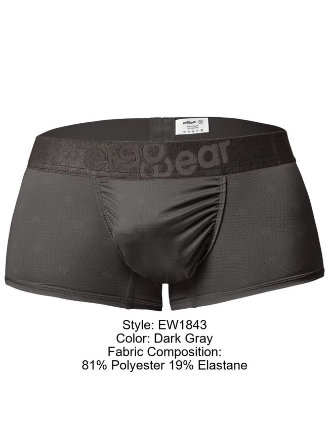 ErgoWear EW1843 Men's Underwear FEEL SE Sleek Breathable Trunks Color Dark Gray