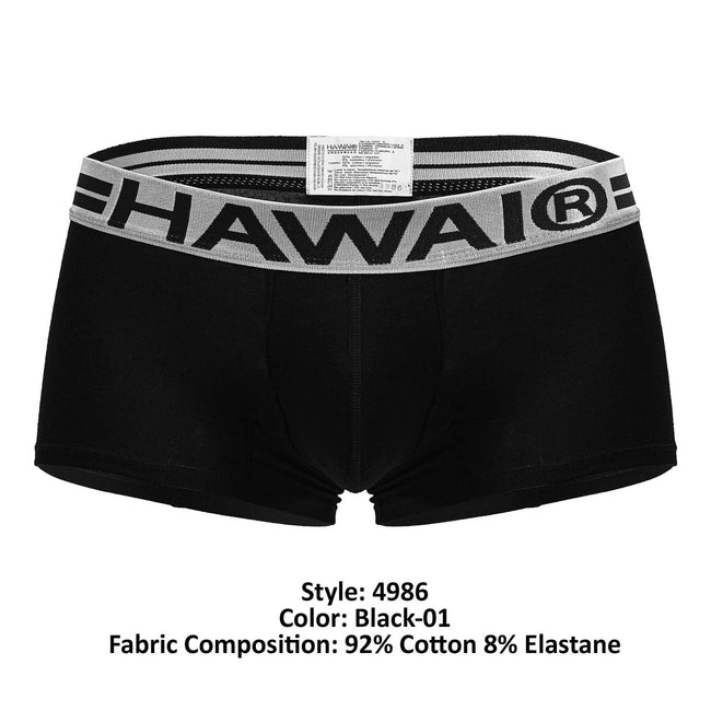 HAWAIR 4986 Cotton blend Trunks Color Black-01