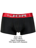 JOR 2442 Men's Underwear Astor Modern Trunks Color Black