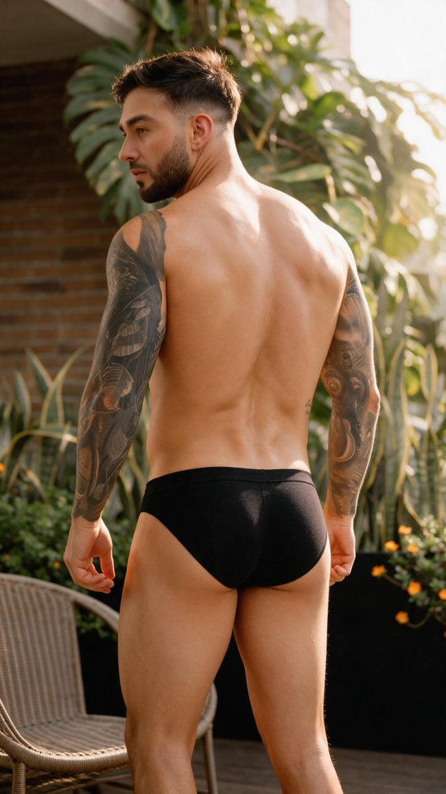 JOR 2450 Men's Underwear Invisible Briefs Sleek Comfort Color Black