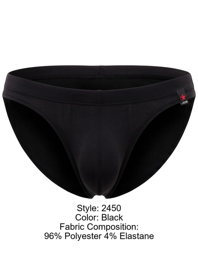 JOR 2450 Men's Underwear Invisible Briefs Sleek Comfort Color Black