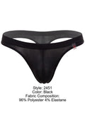 JOR 2451 Men's Underwear Invisible Sleek Thongs Color Black