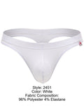 JOR 2451 Men's Underwear Invisible Sleek Thongs Color White