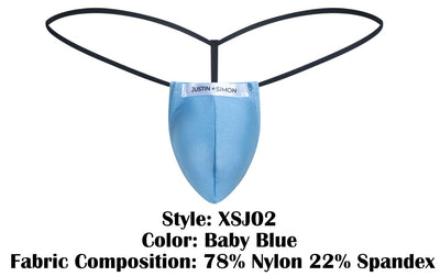 JUSTIN+SIMON XSJ02 Classic G-String Color Baby Blue