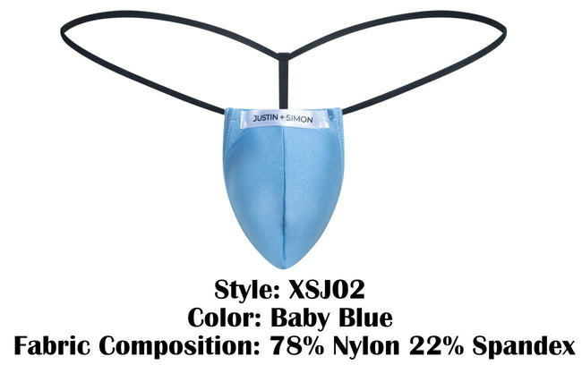 JUSTIN+SIMON XSJ02 Classic G-String Color Baby Blue
