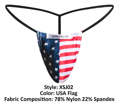 JUSTIN+SIMON XSJ02 Classic G-String Color USA Flag