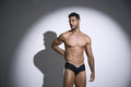 JUSTIN+SIMON XSJ13 Cheeky Bulge Boxer Color Peach Black