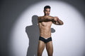JUSTIN+SIMON XSJ13 Cheeky Bulge Boxer Color Peach Black