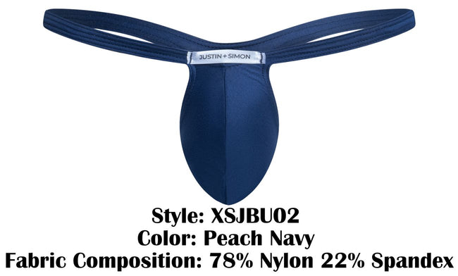 JUSTIN+SIMON XSJBU02 Bulge Thongs Color Peach Navy