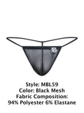 MaleBasics MBL59 Mesh G-String Color Black Mesh