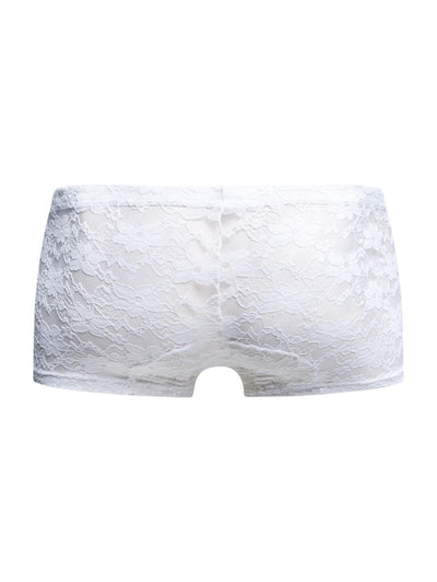 MaleBasics MBL78 Lace Trunks Color White Lace