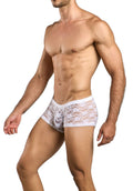 MaleBasics MBL78 Lace Trunks Color White Lace