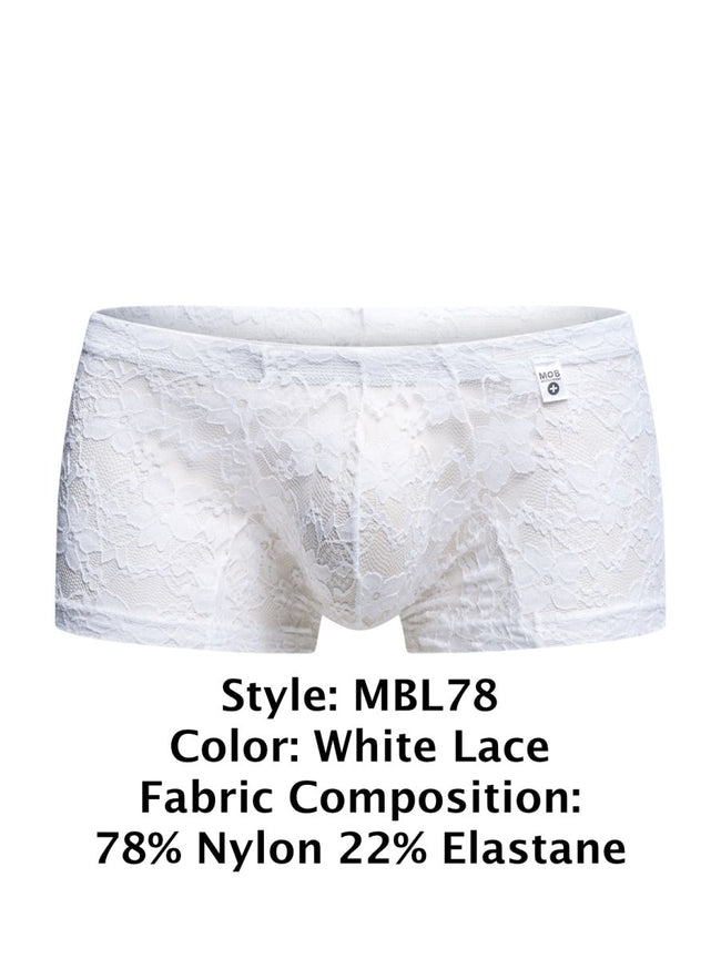 MaleBasics MBL78 Lace Trunks Color White Lace