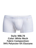 MaleBasics MBL78 Lace Trunks Color White Mesh
