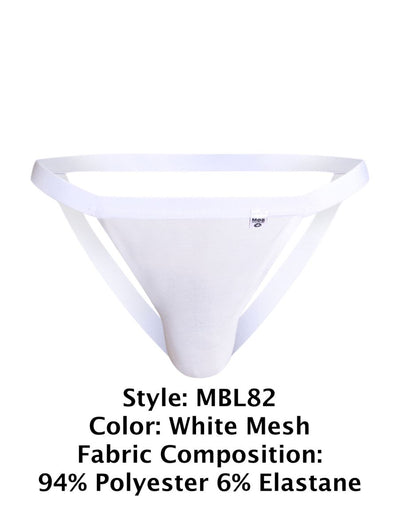 MaleBasics MBL82 Sexy Jockstrap Color White Mesh