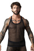 Male Power 110-11C Fishnet 2 Tank Top Color Black