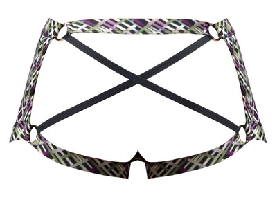 Male Power 148-303 Gridlocked Strappy Back Short Color Printed
