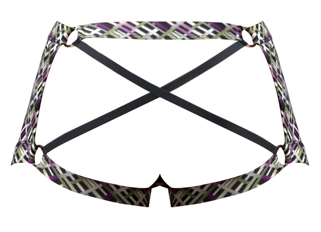 Male Power 148-303 Gridlocked Strappy Back Short Color Printed