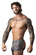 Male Power 148-303 Gridlocked Strappy Back Short Color Printed