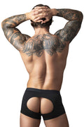 Male Power 162-304 Open Ended Moonshine Short Open Front Elastic Cock Ring Color Black