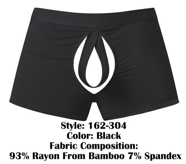 Male Power 162-304 Open Ended Moonshine Short Open Front Elastic Cock Ring Color Black