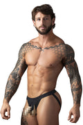Male Power 348-304 Open Ended Jock Open Front Elastic Cock Ring Color Black