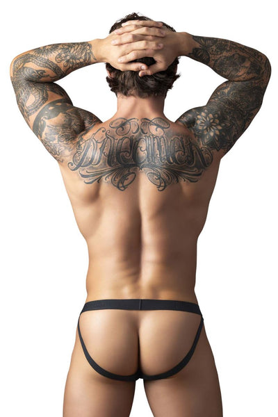 Male Power 348-304 Open Ended Jock Open Front Elastic Cock Ring Color Black