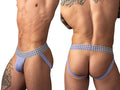 Male Power 350-306 So Comfy Gingham Jockstrap in Purple Color Purple