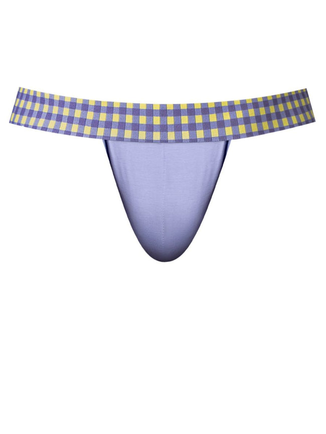 Male Power 350-306 So Comfy Gingham Jockstrap in Purple Color Purple