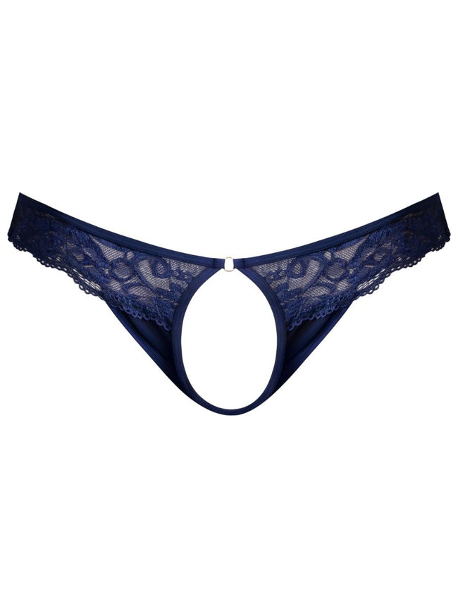Male Power 409-280 Sassy Lace Open Ring Thong Color Navy
