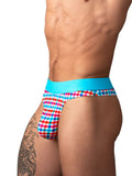 Male Power 412-306 So Comfy Gingham Thong in Gingham Print Color Gingham Print