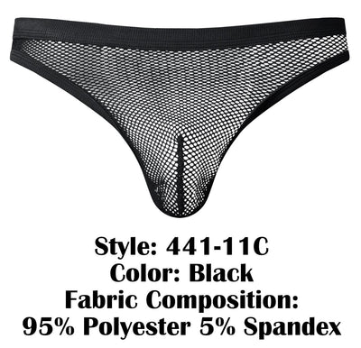 Male Power 441-11C Fishnet 2 Bong Thong Color Black
