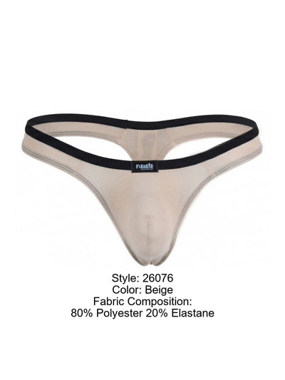 Pikante 26076 Mens Underwear Isis Sleek Thongs Color Beige