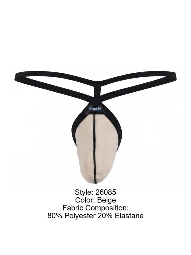 Pikante Mens Underwear PIK 26085 Minimalist Men's G-String color Beige Color Beige