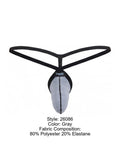 Pikante 26086 Mens Underwear Sensual Minimalist G-String Color Gray