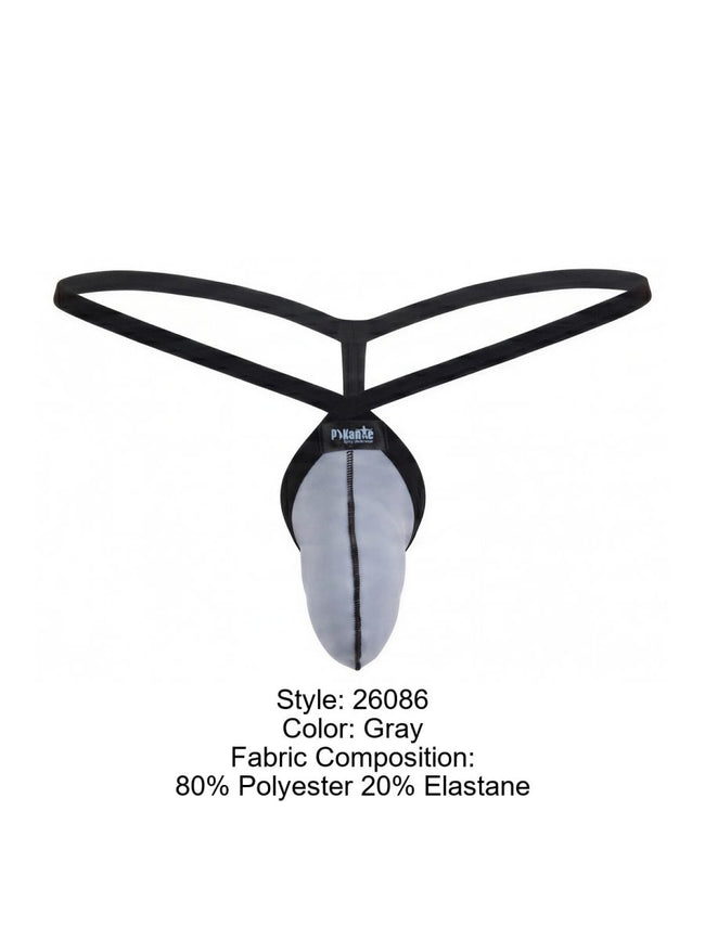 Pikante 26086 Mens Underwear Sensual Minimalist G-String Color Gray