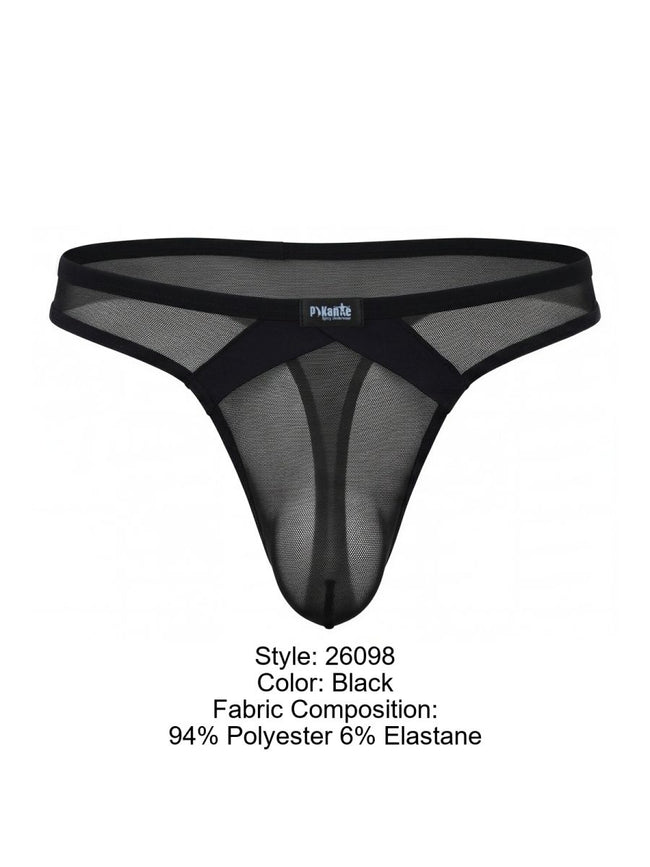Pikante PIK 26098 Mens Underwear Sobek Thongs Color Black