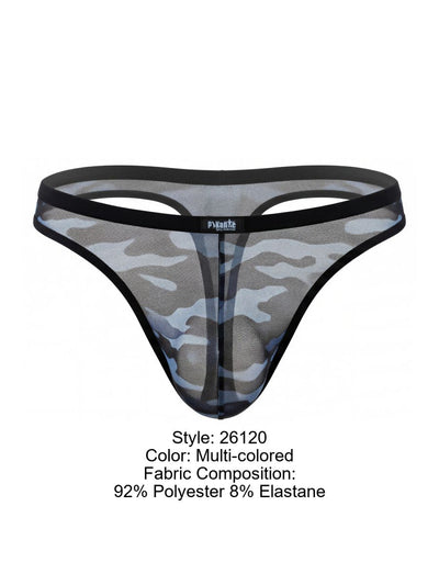 Pikante PIK 26120 Mens Underwear Hexa Thongs Color Multi-colored