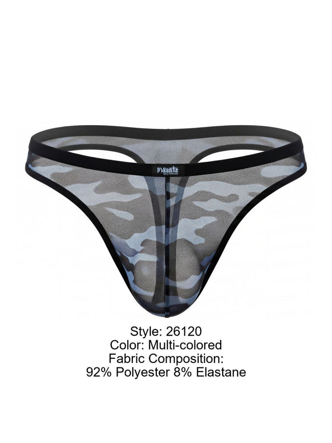 Pikante PIK 26120 Mens Underwear Hexa Thongs Color Multi-colored