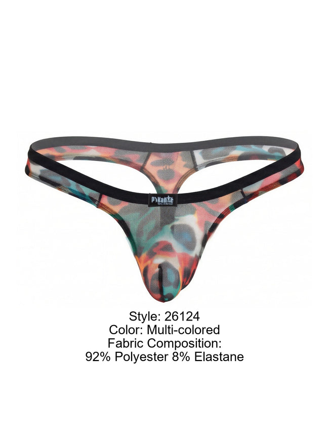 Pikante 26124 Mens Underwear Animal Print Thongs Color Multi-colored